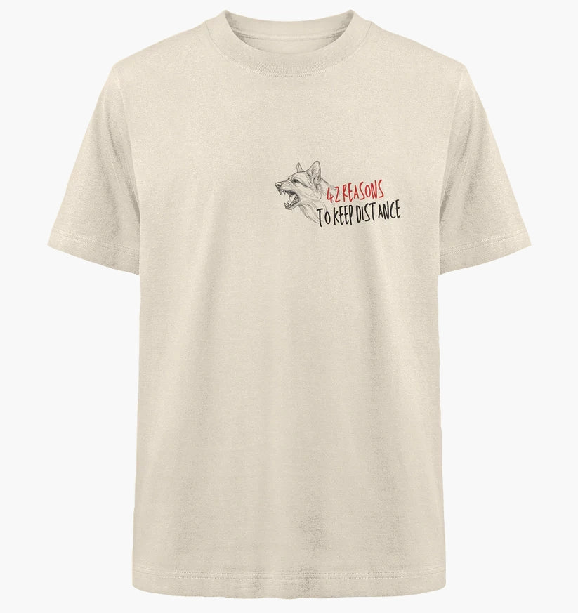42 reasons to keep distance - Schäferhund - Heavy Oversized Organic Shirt