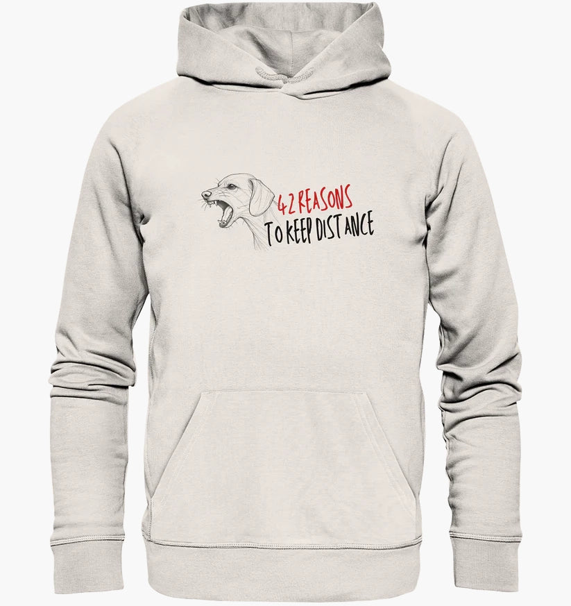 42 reasons to keep distance - Dackel - Organic Basic Hoodie