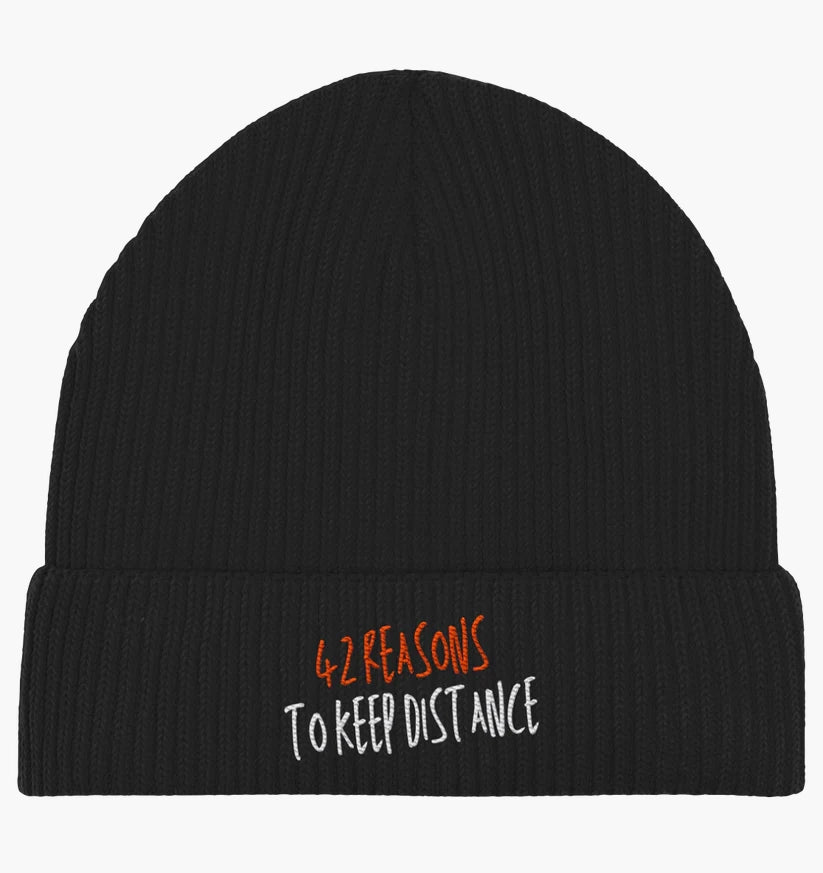42 Reasons to keep distance - Organic Fisherman Beanie