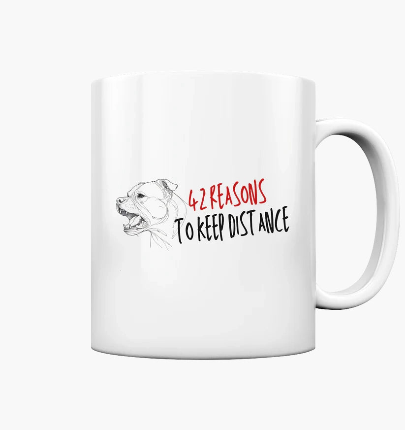 42 reasons to keep distance - Pitbull - Tasse glossy